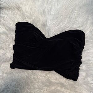 Forever 21 Black Slinky Strapless Sweetheart Top